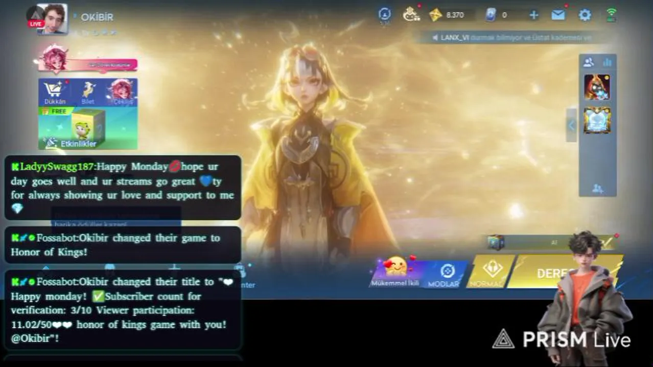 ❤Happy monday! ✅Subscriber count for verification: 3/10 Viewer participation: 11.02/50❤❤ honor of kings game with you! @Okibir