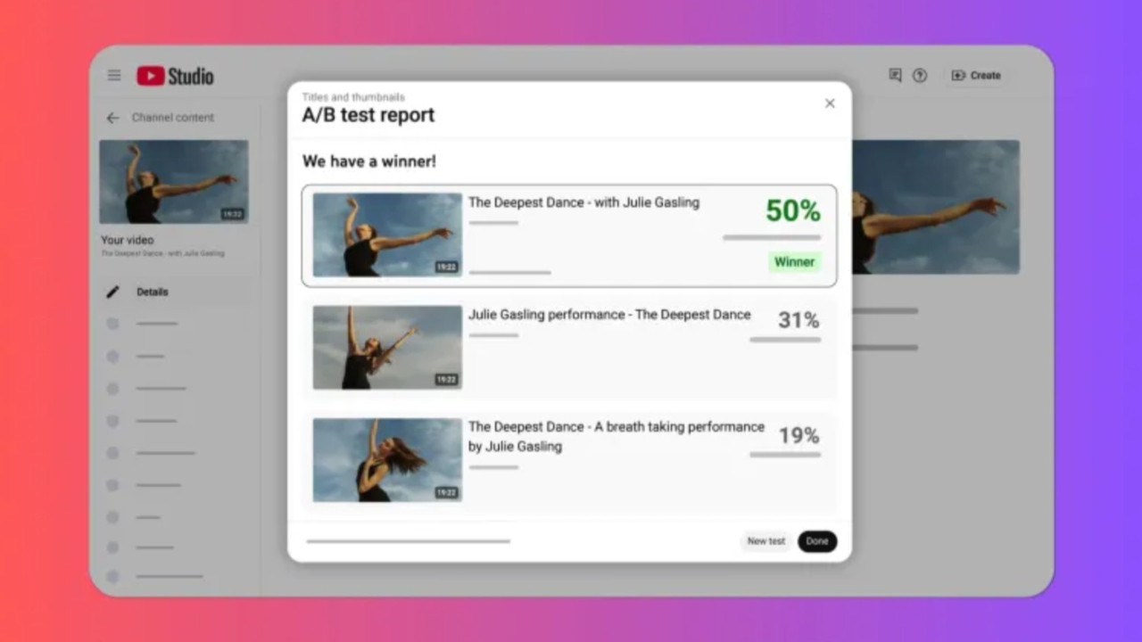 YouTube Başlık ve Küçük Resim Test Aracını Tüm İçerik Üreticilerine Açtı